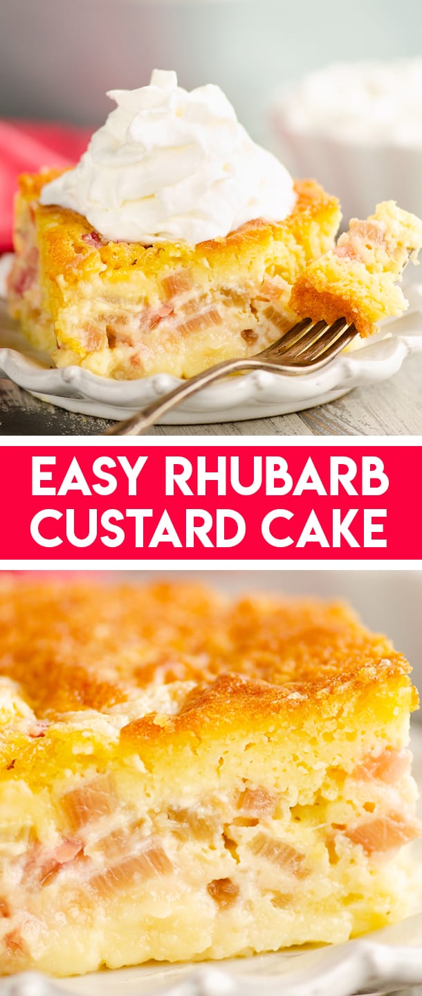 Easy Rhubarb Custard Cake