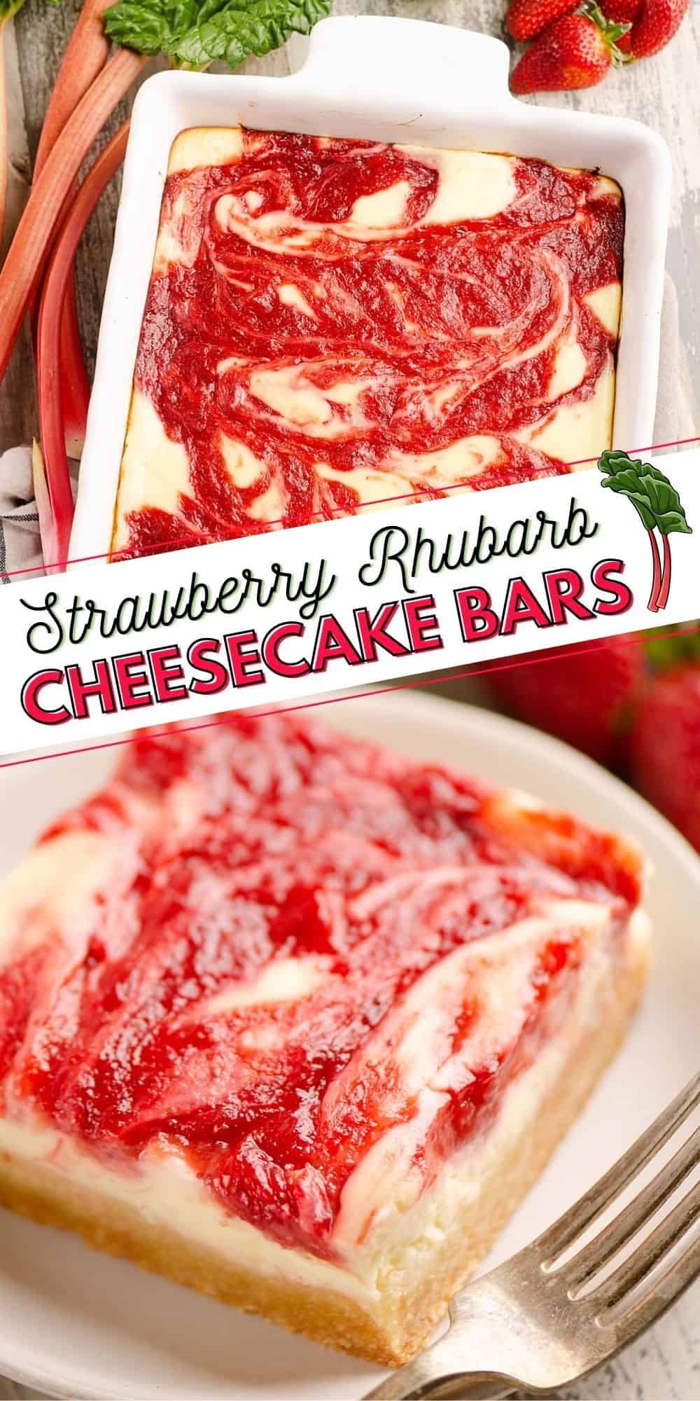 Strawberry Rhubarb Cheesecake Bars