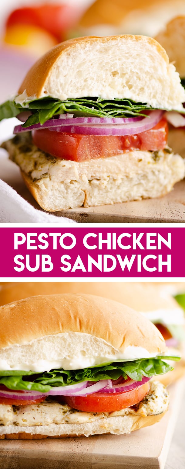 Pesto Chicken Sub Sandwich - Easy Lunch Recipe