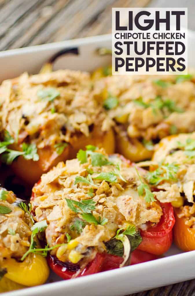 Light Chipotle Chicken Rice Stuffed Peppers