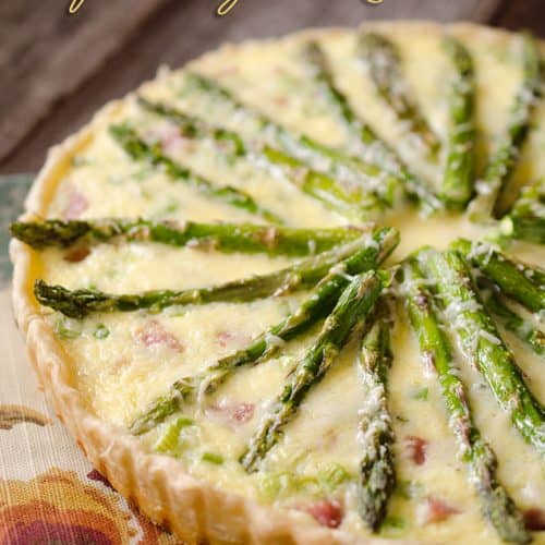 Cheesy Ham and Asparagus Quiche Recipe