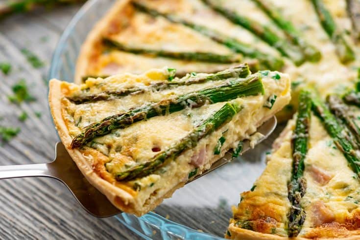 Cheesy Ham and Asparagus Quiche Recipe