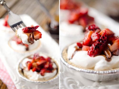 Skinny Mini Strawberry Balsamic Cream Pies