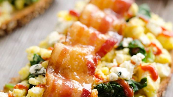 Bacon and Blue Cheese Scrambled Eggs