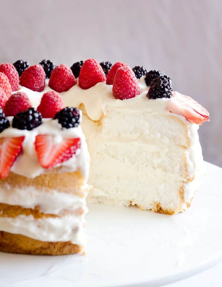 Light Berry Angel Food Cake {15 Minute Dessert}