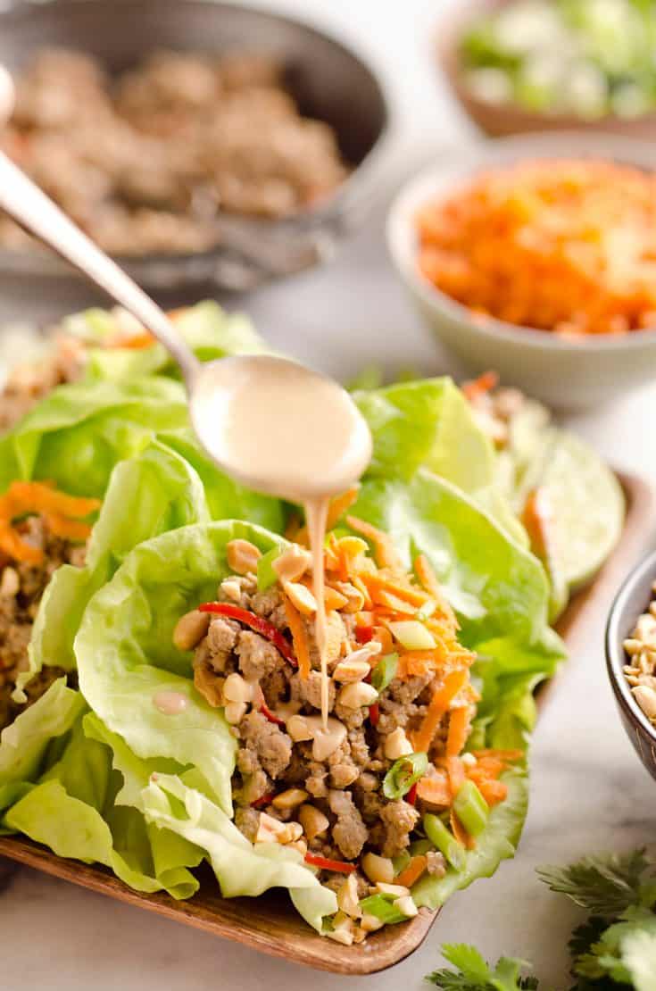 turkey-thai-peanut-lettuce-wraps