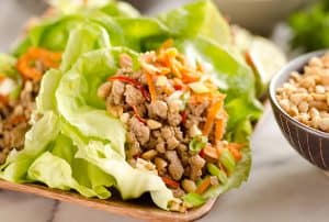 Turkey Thai Peanut Lettuce Wraps