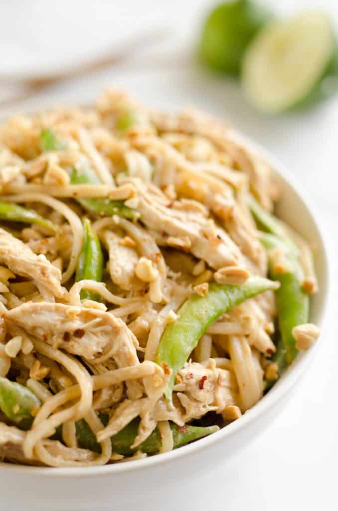 Pressure Cooker Thai Peanut Chicken Noodles