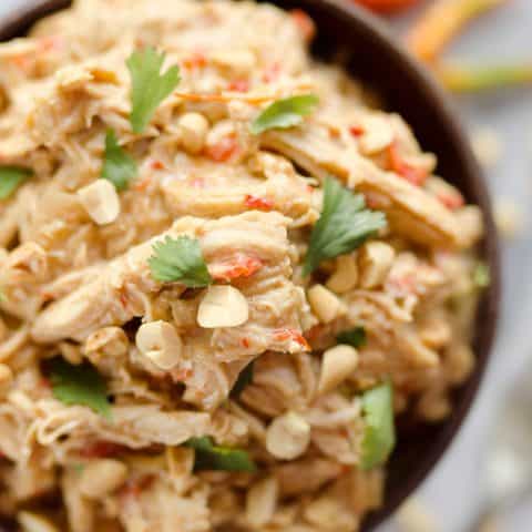 Crock Pot Thai Peanut Chicken - Easy Slow Cooker Recipe