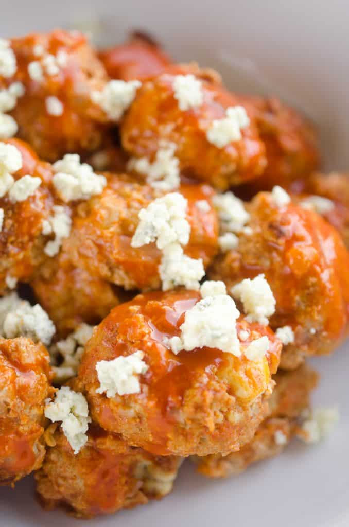 Light Crock Pot Buffalo Turkey Meatballs - Easy Appetizer