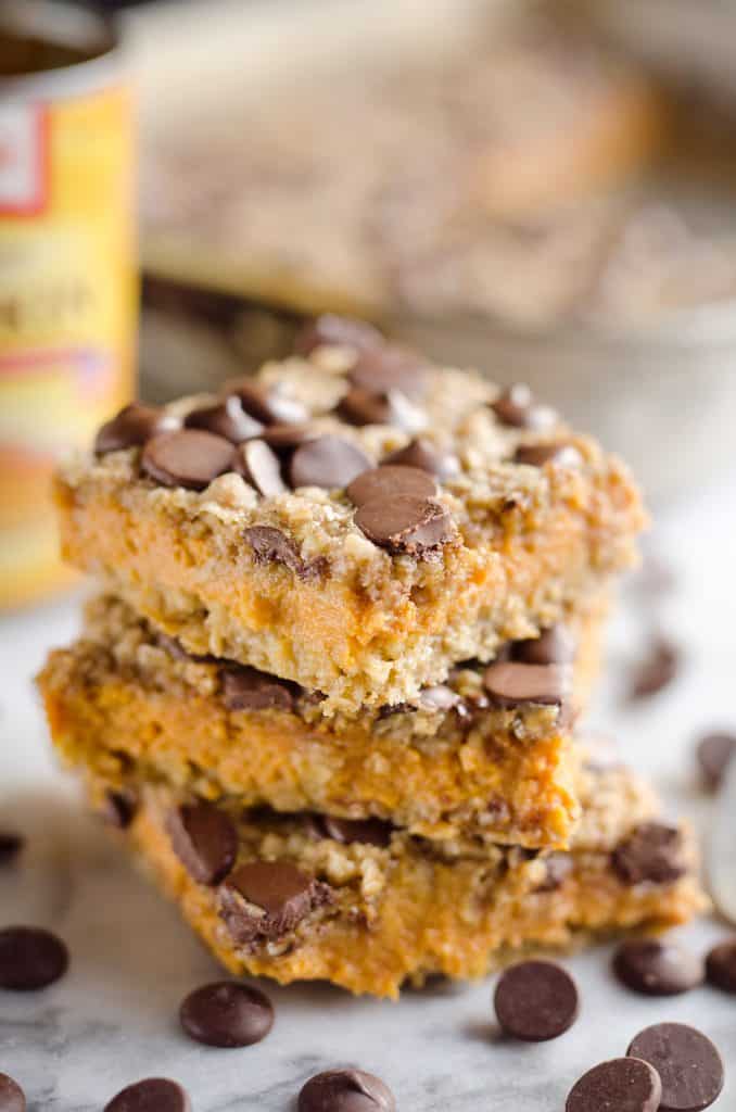 Pumpkin Dark Chocolate Oatmeal Bars