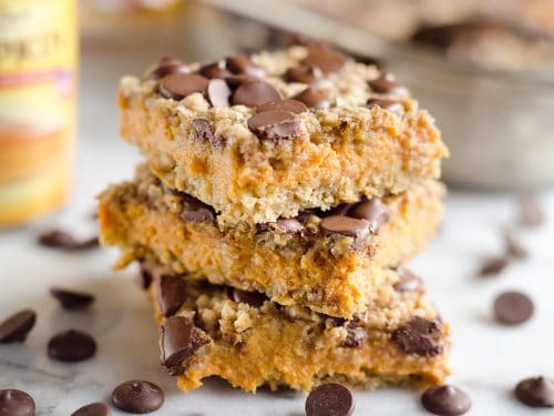 Pumpkin Dark Chocolate Oatmeal Bars