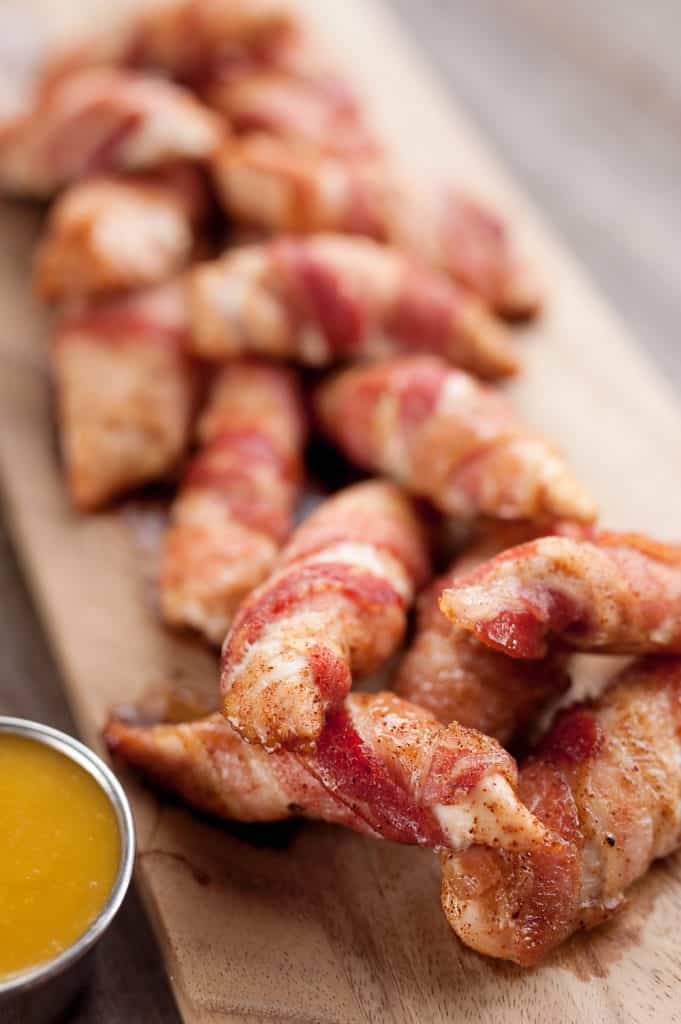 Sweet & Spicy Bacon Wrapped Turkey Tenders - Crowd Favorite!