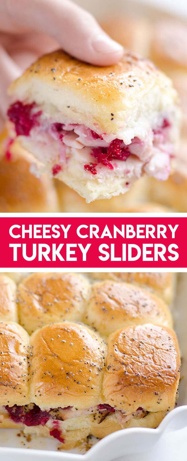 Cheesy Cranberry Turkey Baked Sliders - Easy Leftover Recipe
