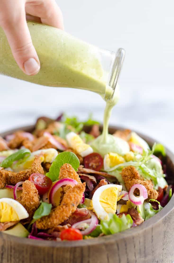 Avocado Lime Green Goddess Sauce - Healthy 5 Minute Dressing