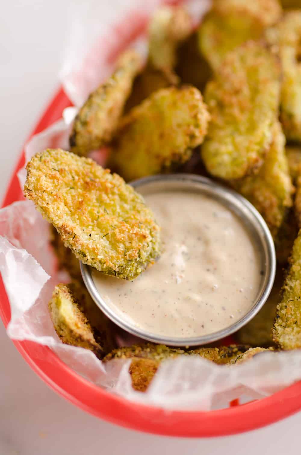 Airfryer Parmesan Dill Fried Pickle Chips 5 Ingredient Snack