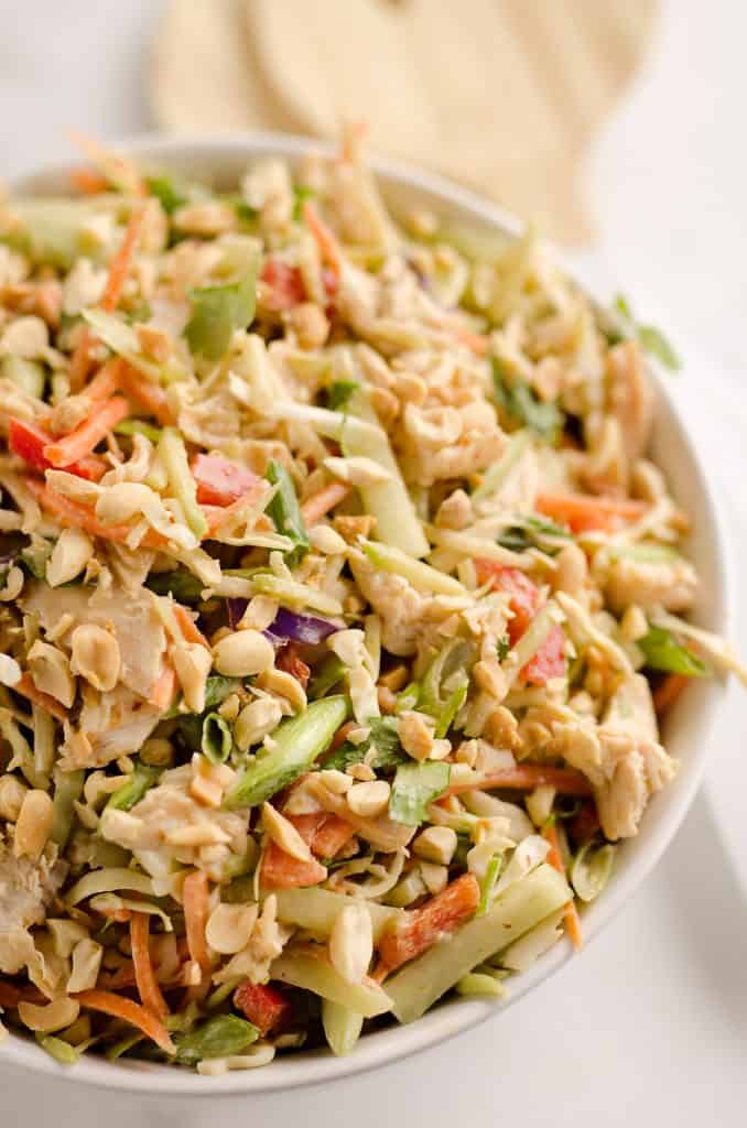 Thai Peanut Chicken Crunch Slaw Salad