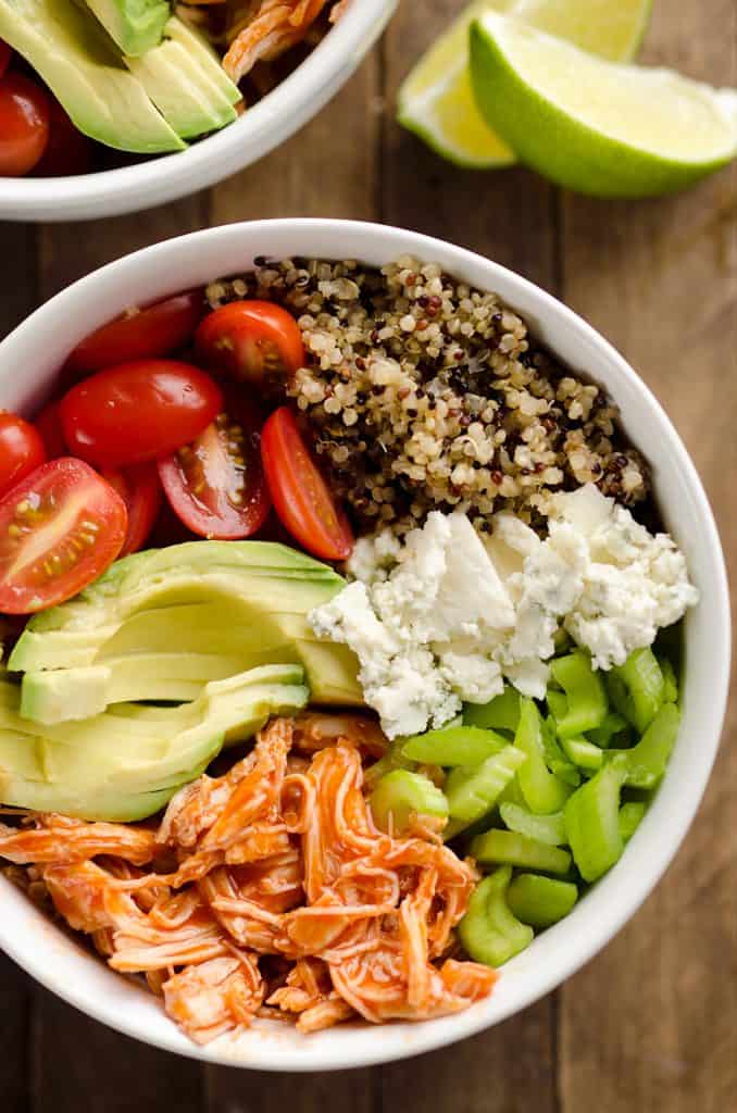 Buffalo Chicken & Quinoa Veggie Bowls