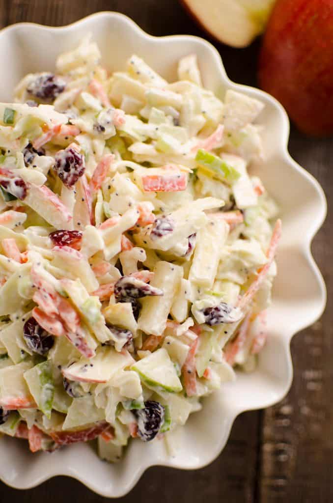 Apple Cranberry Poppy Seed Slaw Salad