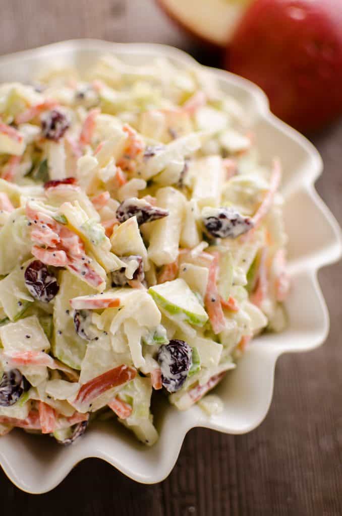 Apple Cranberry Poppy Seed Slaw Salad