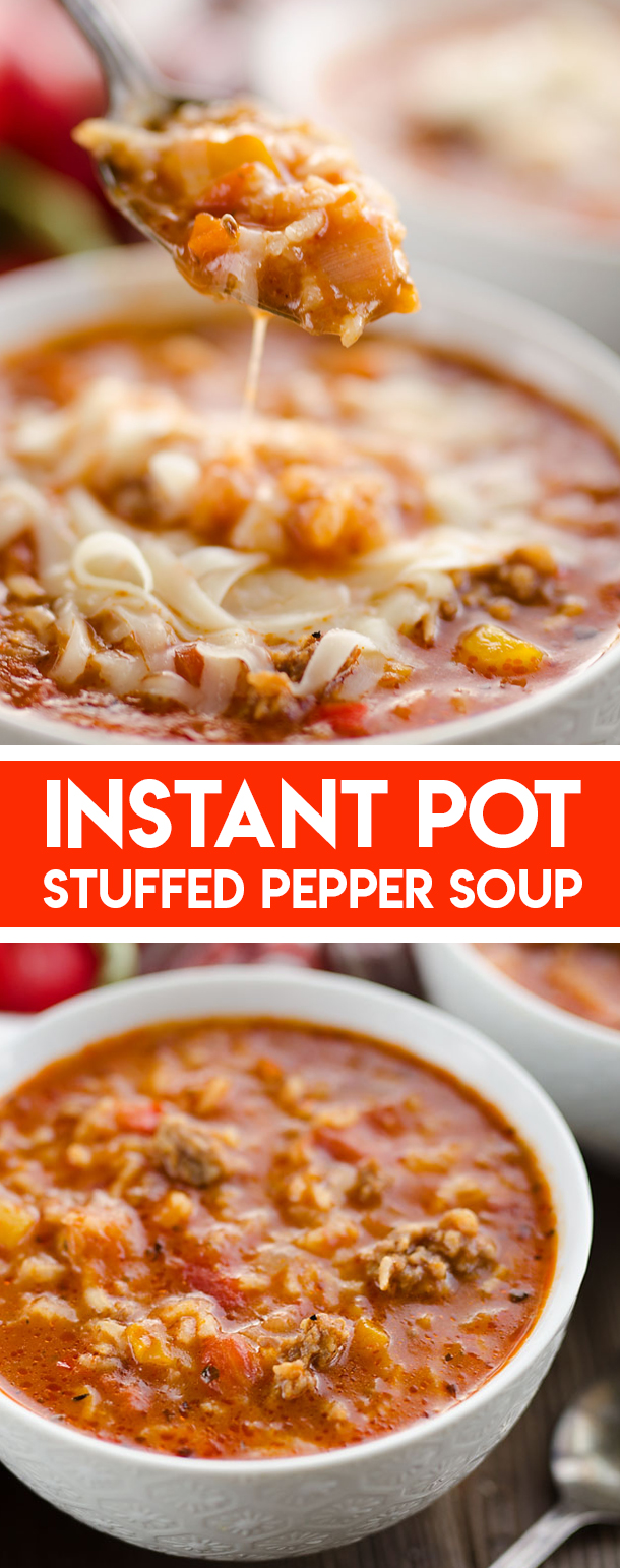 Pressure Cooker Stuffed Pepper Sausage Soup {Instant Pot}