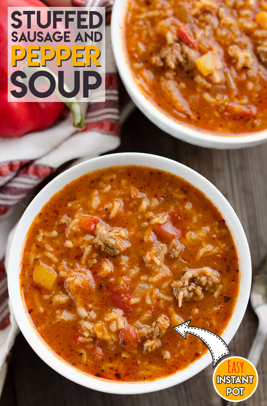 Pressure Cooker Stuffed Pepper Sausage Soup {Instant Pot}