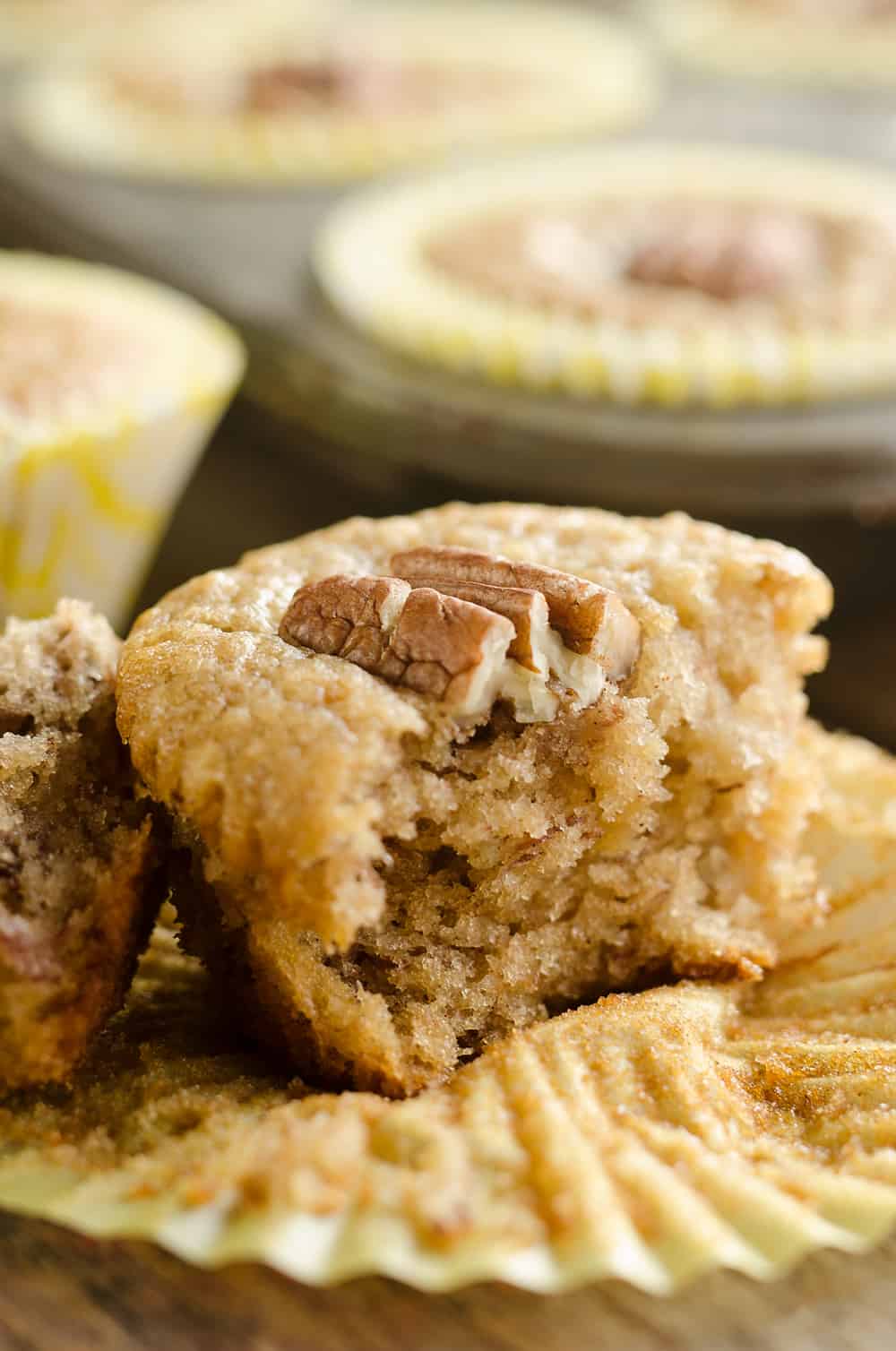 Cinnamon Pecan Banana Bread Muffins