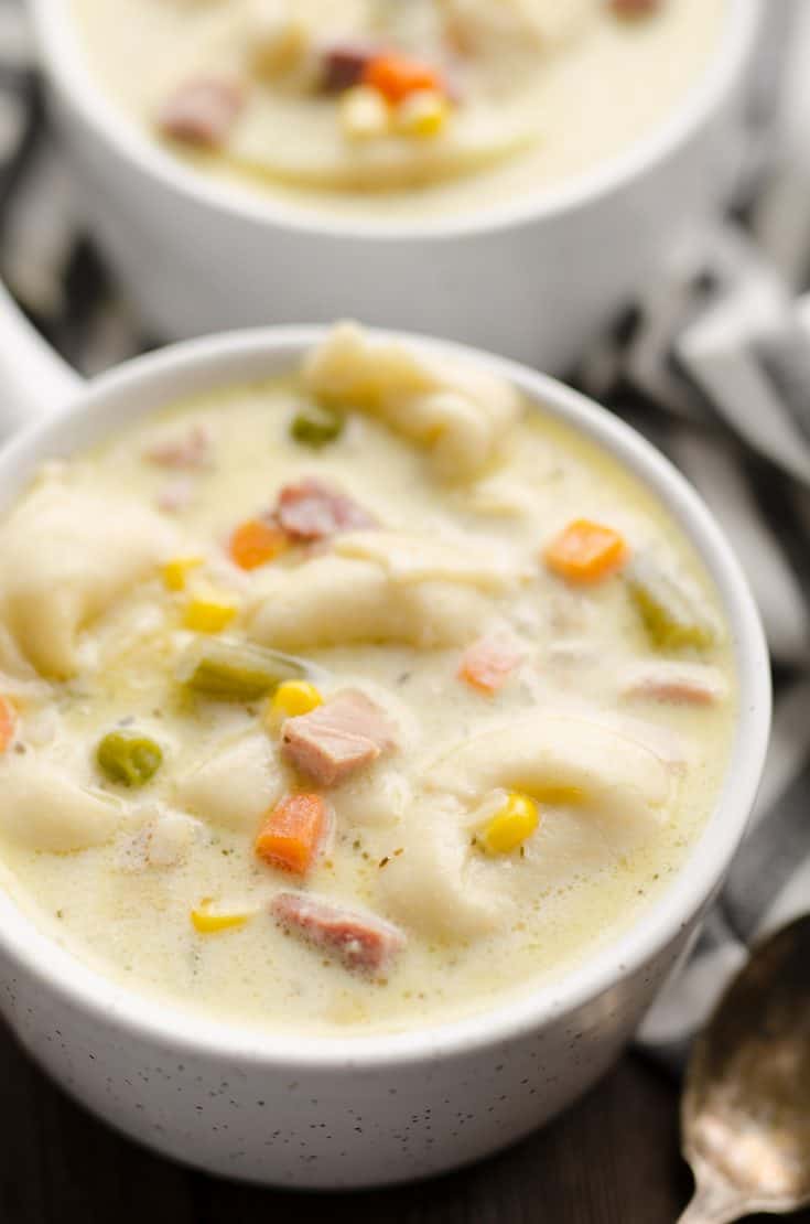 Pressure Cooker Creamy Ham & Tortellini Soup