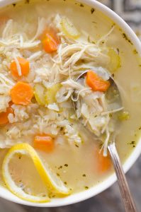 Pressure Cooker Lemon Chicken & Brown Rice Soup - Instant Pot