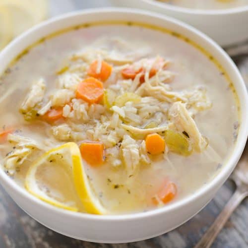 Pressure Cooker Lemon Chicken & Brown Rice Soup - Instant Pot