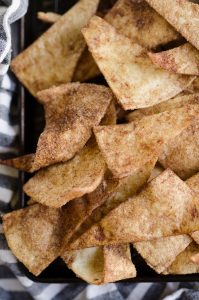 Baked Cinnamon Sugar Tortilla Chips - Homemade Snack