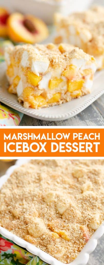 Marshmallow Peach Icebox Dessert