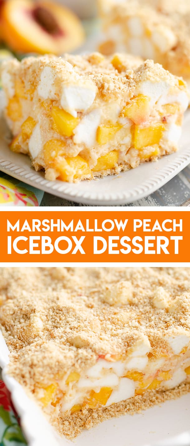 Marshmallow Peach Icebox Dessert