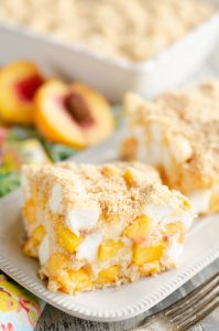 Marshmallow Peach Icebox Dessert