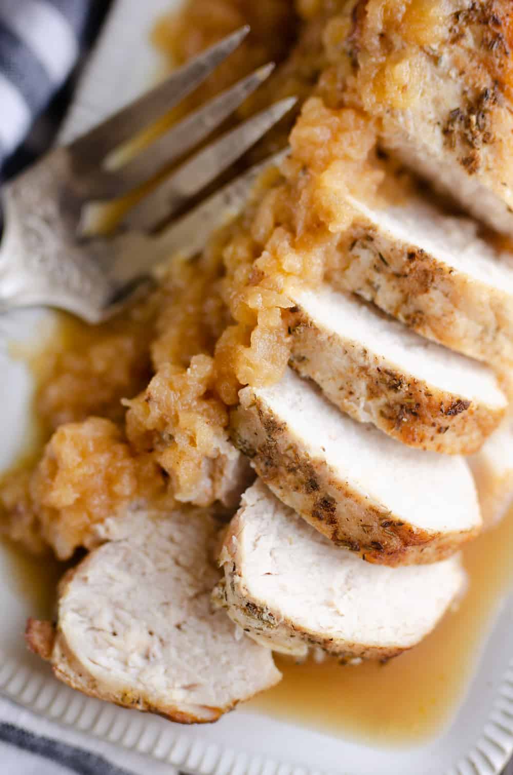 Pressure Cooker Pork Loin with Bourbon Apple Sauce Instant Pot Recipe