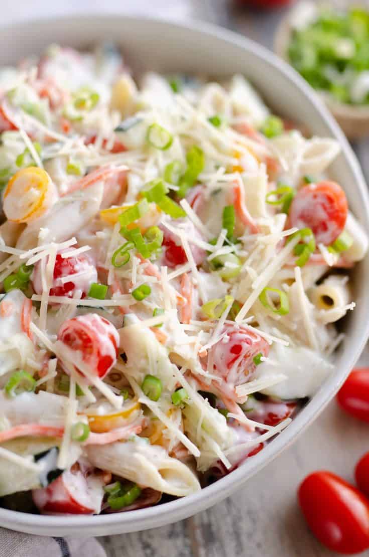 Light Parmesan Ranch Pasta Salad