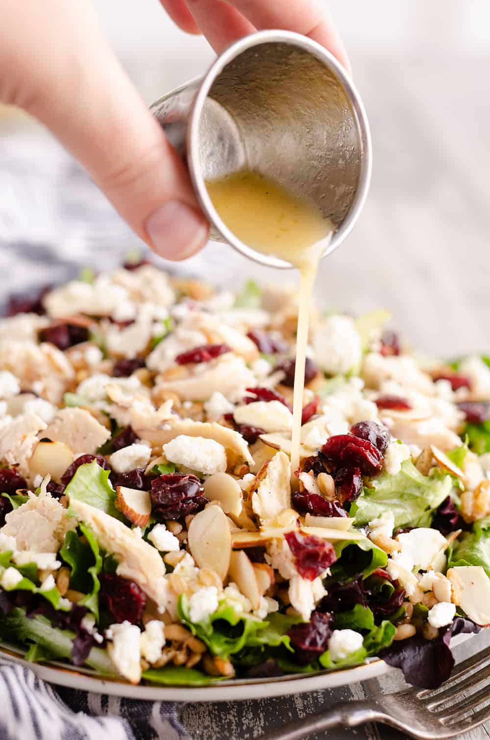 Cranberry Farro Chicken Salad - Healthy Salad in Jar Recipe