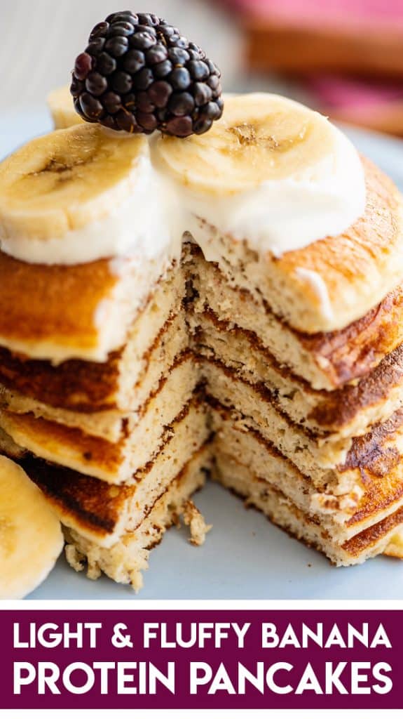 Light & Fluffy Banana Protein Pancakes - Low-Carb Breakfast