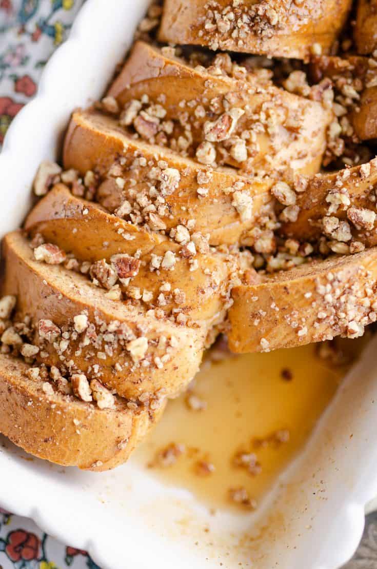 Cinnamon Pecan Overnight French Toast Casserole