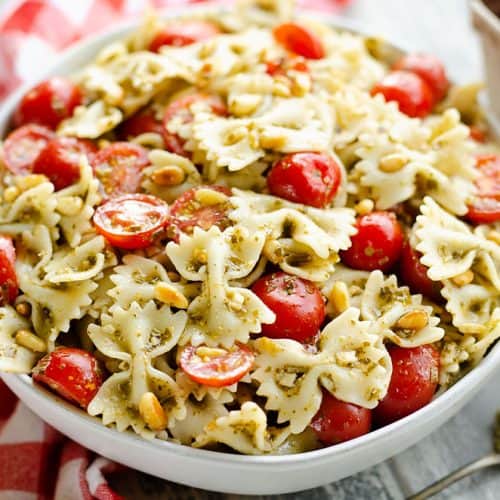 Fresh Tomato Pesto Pasta Salad