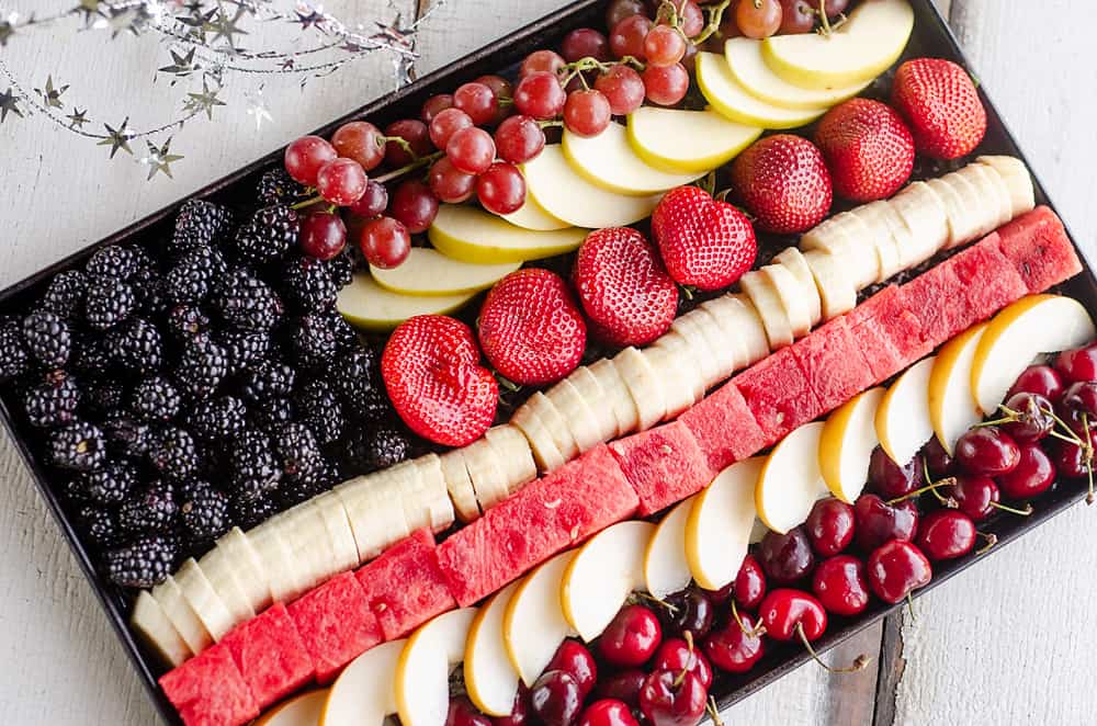 flag fruit tray