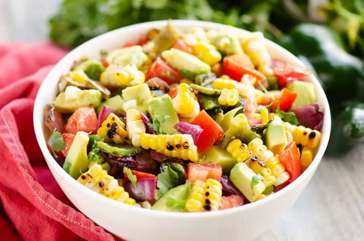 Grilled Corn Avocado Salad