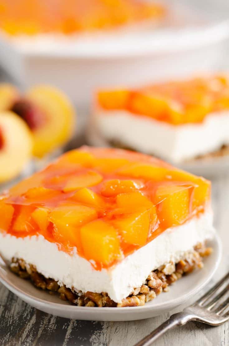 Peach Pretzel Salad Dessert