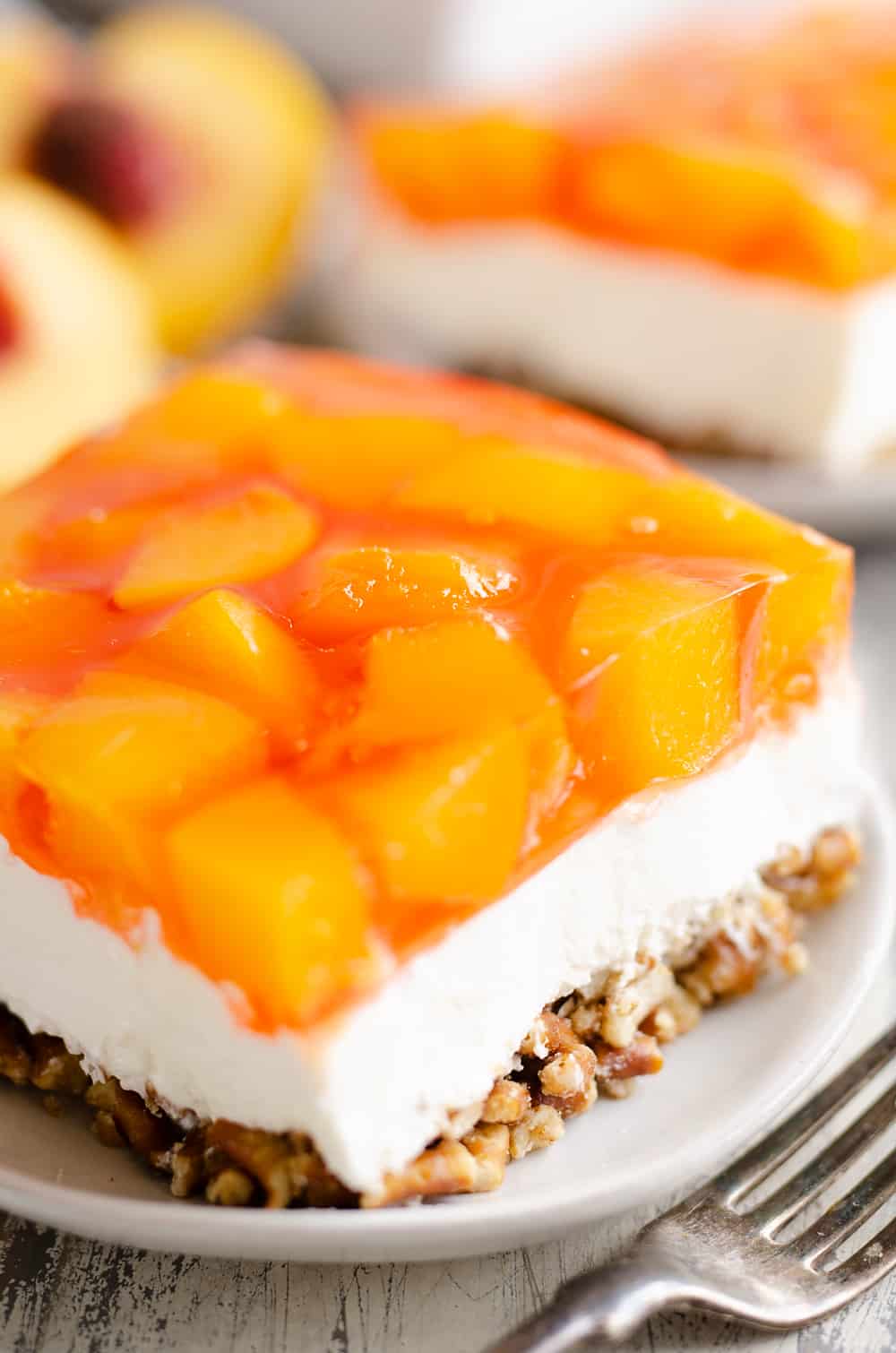 Peach Pretzel Salad Dessert