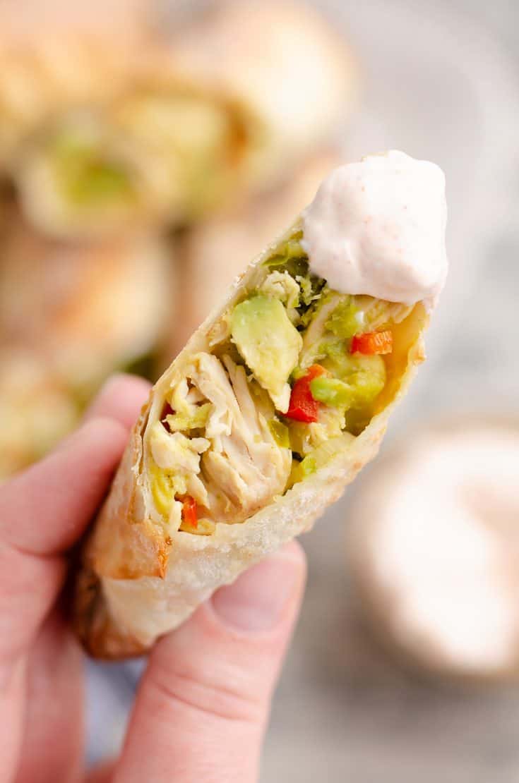 Air Fryer Avocado Chicken Egg Rolls