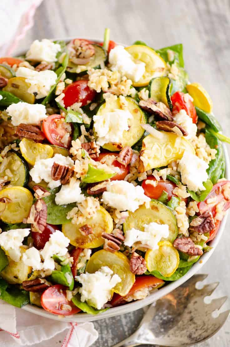 Baked Honey Feta Squash & Brown Rice Salad