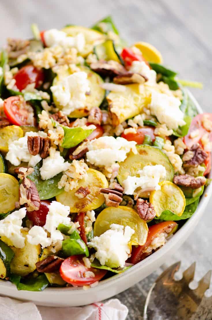 Baked Honey Feta Squash & Brown Rice Salad