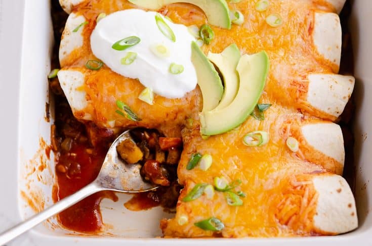 Black Bean & Squash Vegetarian Enchiladas