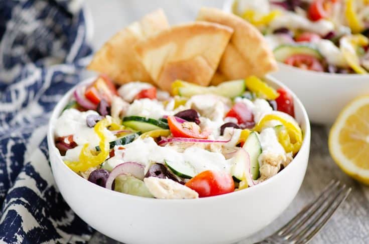 Greek Chicken Pita Bowl meal prepped