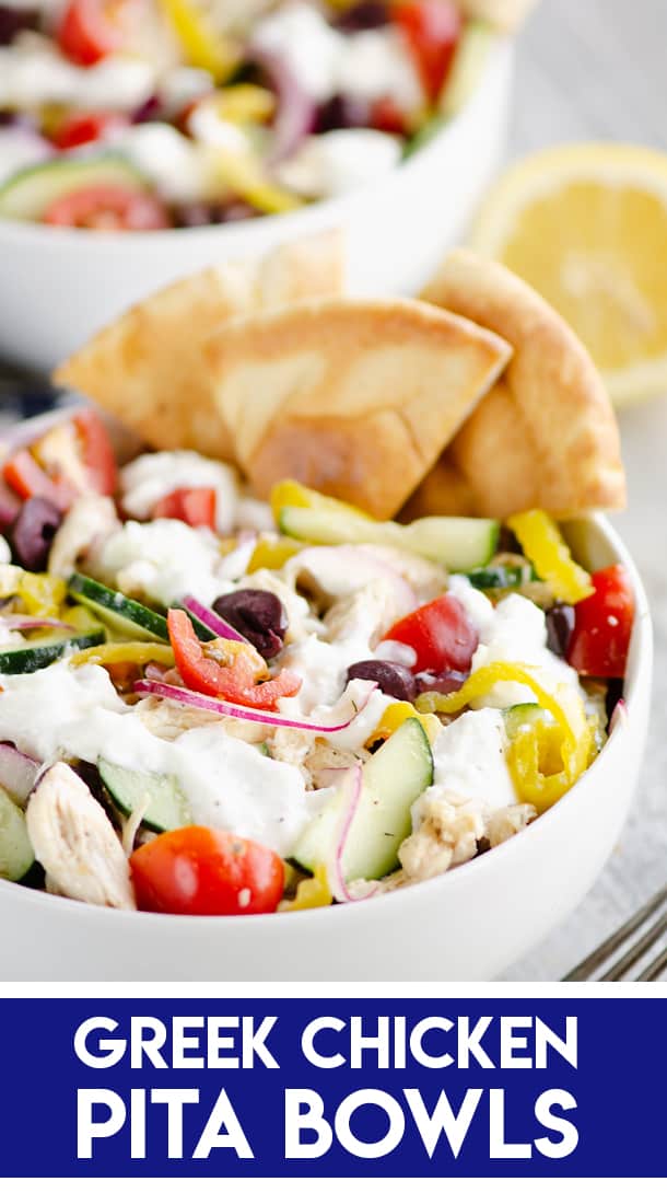 Greek Chicken Pita Bowl